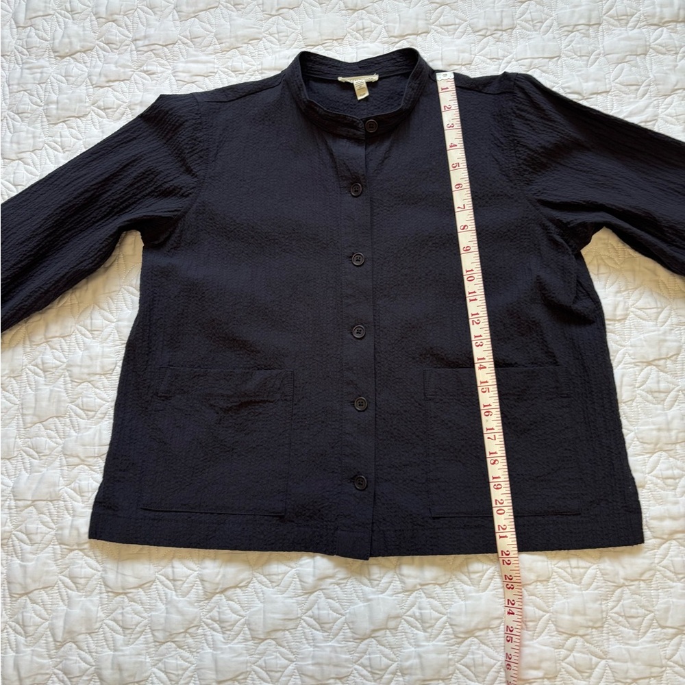 Eileen Fisher Black Textured Lightweight Jacket - Picture 4 of 8